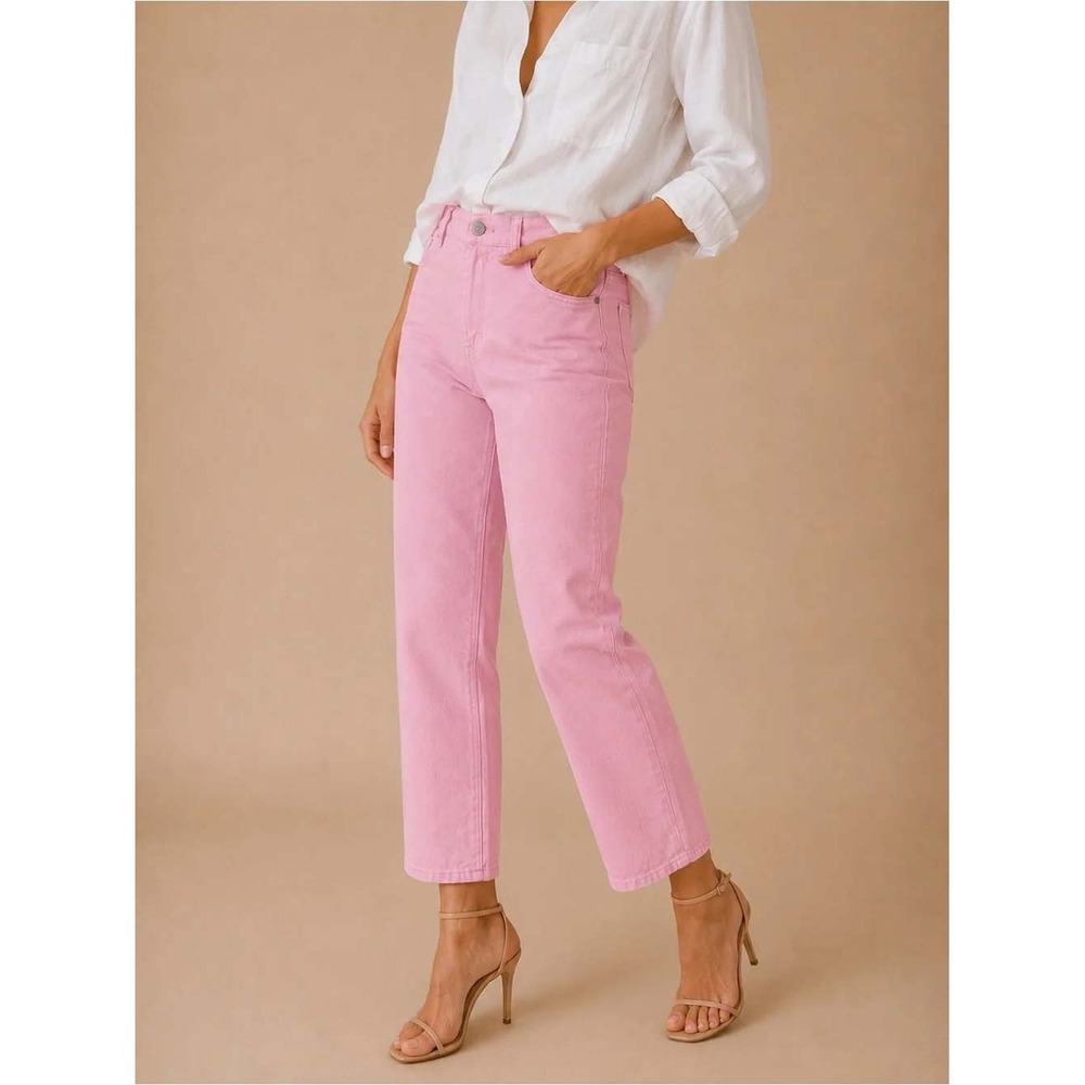 Talbots Boyfriend Jeans Womens Pink Flawless Five-Pocket Pastel Preppy 16